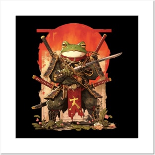 samurai frog Posters and Art